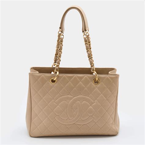 chanel beige quilted bag